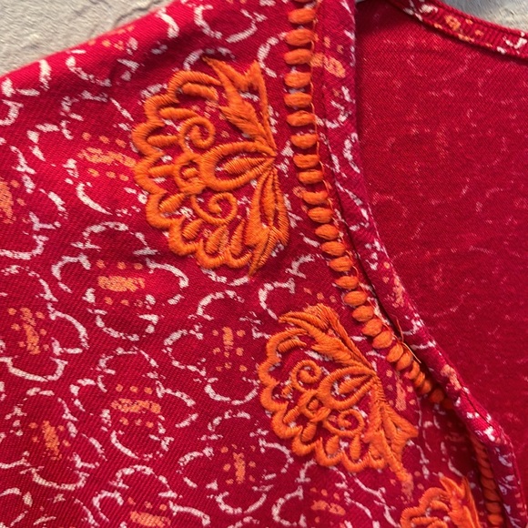 Rock Flower Paper Boho Tunic Top Embroidered Design Women’s Sz Medium - Picture 6 of 8